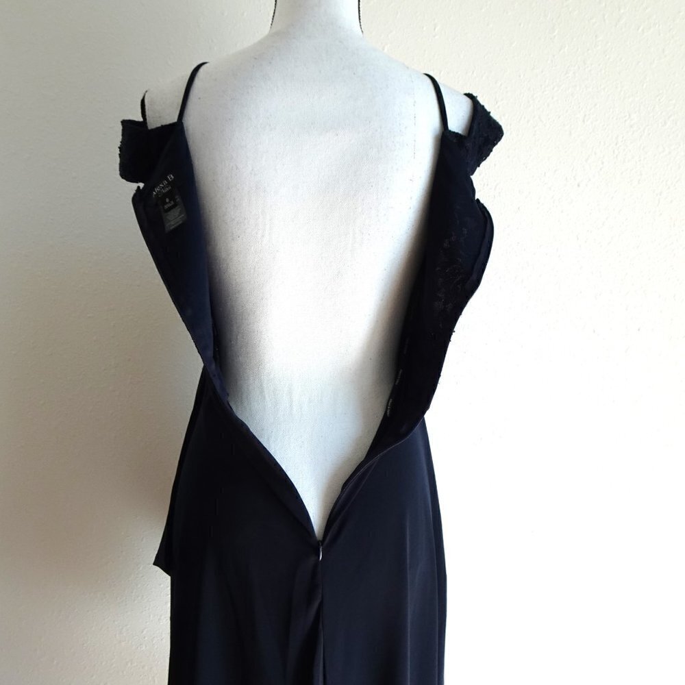 Alexa B Cocktail Dress Women's Size 6 Blue Lace Top Faux Wrap - Picture 9 of 12